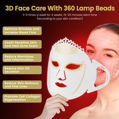 ZJZK Red Light Therapy Face Mask, Colorful Silicone Phototherapy for Facial Care