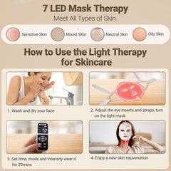 ZJZK Red Light Therapy Face Mask, Colorful Silicone Phototherapy for Facial Care