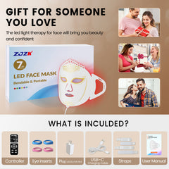 ZJZK Red Light Therapy Face Mask, Colorful Silicone Phototherapy for Facial Care