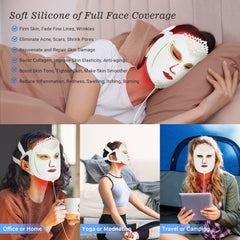 ZJZK Red Light Therapy Face Mask, Colorful Silicone Phototherapy for Facial Care