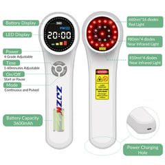 ZJZK Cold Laser Therapy Device Professional LLLT Light Therapy for Deep Tissue Pain Relief for Humans,Dogs,and Horses with 660nm , 810nm,  and 980nm Wavelengths