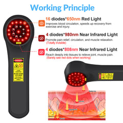 ZJZK Red Infrared Light Cold Laser Therapy Device, 650nm & 808nm LLLT