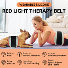 ZJZK Red Light Therapy Belt for Body Pain Relief, Silicone Red Light Panel with 660nm 850nm 940nm for Joint, Muscle, Waist, and Back, Deep Therapy Pad for Home Use, Perfect Gift for Parents, Family, Friends, and Partners