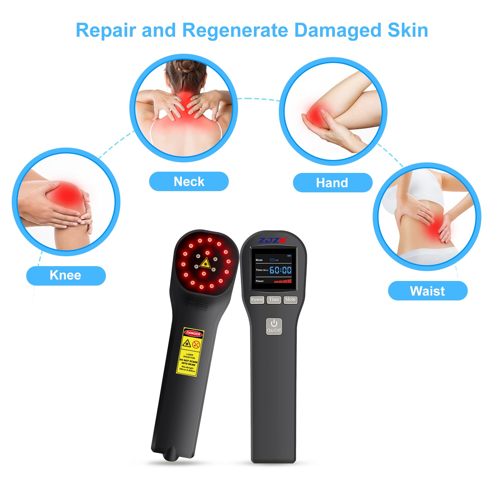 low laser light therapy for neck knee hand waist whole body pain management